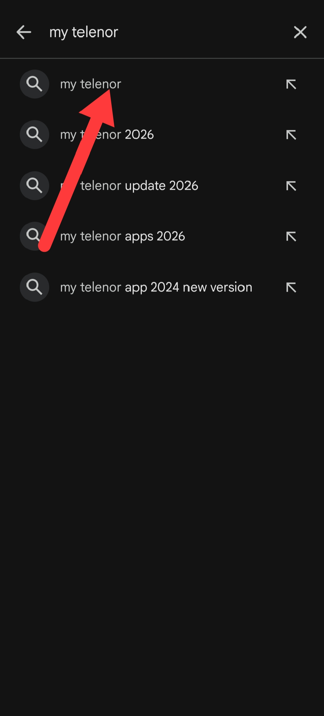 Search for My Telenor in Google Play Store — step 2